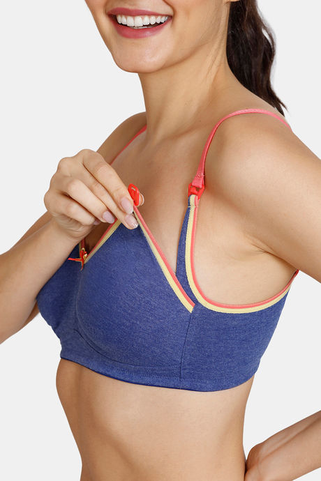 Zivame Maternity Double Layered Non Wired 3/4th Coverage Maternity / Nursing Bra - Sodalite Blue — image 5